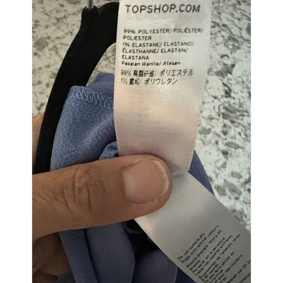 Topshop Women's Periwinkle Blue Cold Shoulder Off The Shoulder Top Size US 2 EUC - Picture 6 of 6
